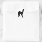 Alpaca Silhouet Ronde Sticker (Tas)