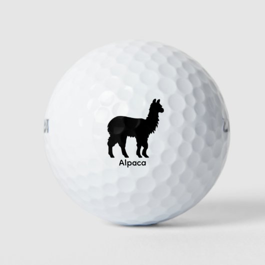 Alpaca Silhouet - Zwart Dier Golfballen (Voorkant)
