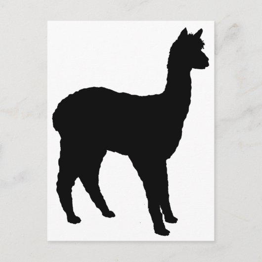 Alpaca Silhouette Briefkaart (Voorkant)