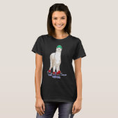 Alpaca Skiën Wintersport T-shirt (Voorkant volledig)