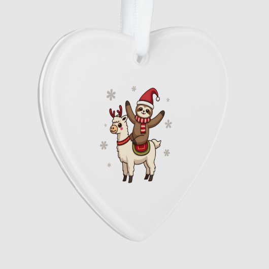 Alpaca Sloth Christmas (1) Ornament (voorkant)