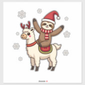 Alpaca Sloth Christmas (1) Sticker (Vel)