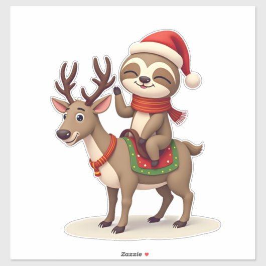 Alpaca Sloth Christmas (1) Sticker (Vel)