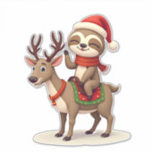 Alpaca Sloth Christmas (1) Sticker (Voorkant)