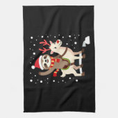 Alpaca Sloth Christmas (1) Theedoek (Verticaal)