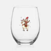 Alpaca Sloth Christmas (1) Wijnglas Zonder Voet (Voorkant)