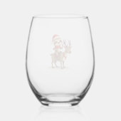 Alpaca Sloth Christmas (1) Wijnglas Zonder Voet (Achterkant)