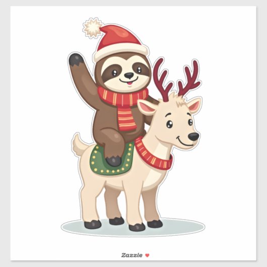 Alpaca Sloth Christmas (2) Sticker (Vel)