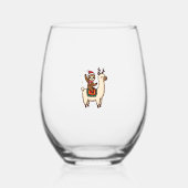 Alpaca Sloth Christmas (2) Wijnglas Zonder Voet (Voorkant)