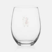 Alpaca Sloth Christmas (2) Wijnglas Zonder Voet (Achterkant)