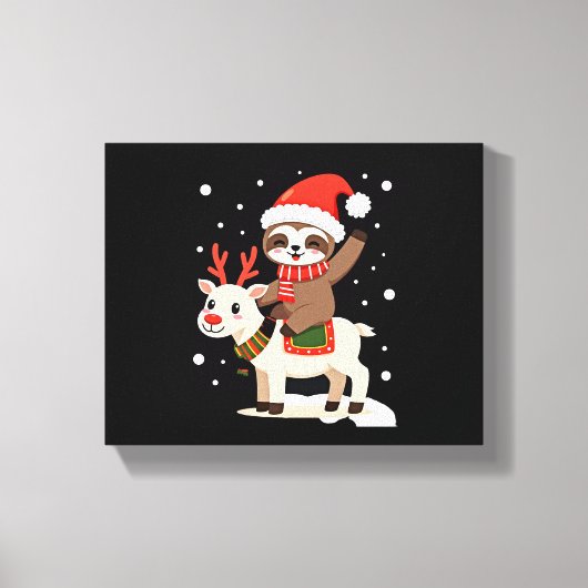 Alpaca Sloth Christmas (3) Canvas Afdruk (Voorkant)