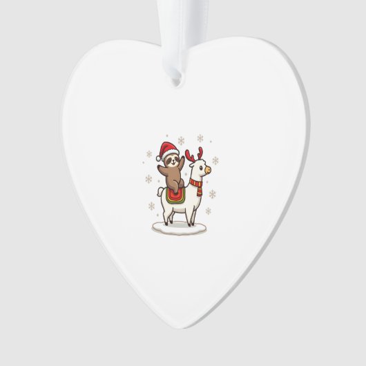 Alpaca Sloth Christmas (3) Ornament (voorkant)