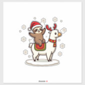 Alpaca Sloth Christmas (3) Sticker (Vel)