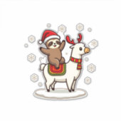 Alpaca Sloth Christmas (3) Sticker (Voorkant)