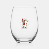 Alpaca Sloth Christmas (3) Wijnglas Zonder Voet (Voorkant)