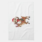 Alpaca Sloth Christmas (4) Theedoek (Verticaal)