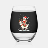 Alpaca Sloth Christmas (4) Wijnglas Zonder Voet (Voorkant)