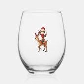 Alpaca Sloth Christmas (4) Wijnglas Zonder Voet (Voorkant)