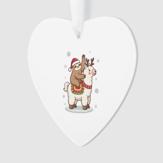 Alpaca Sloth Christmas Ornament (voorkant)