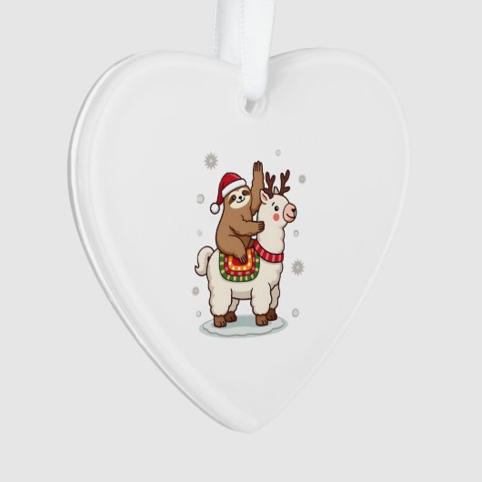 Alpaca Sloth Christmas Ornament (voorkant)