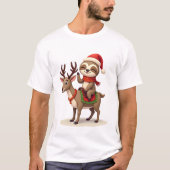 Alpaca Sloth Kerstmis T-shirt (Voorkant)