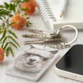 Alpaca Smile personaliseer het Label van de Sleute Sleutelhanger (Voorkant Rechts)