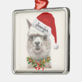 Alpaca Smiles ADD NAME Llama Christmas Tree Metalen Ornament (Links)