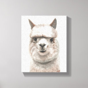 Alpaca Smiles Print Wall Decor Original Art