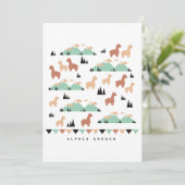 Alpaca Spring Garden T-shirt Bedankkaart (Staand voorkant)