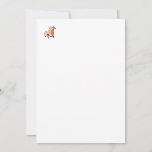 Alpaca Spring Garden T-shirt Bedankkaart (Achterkant)