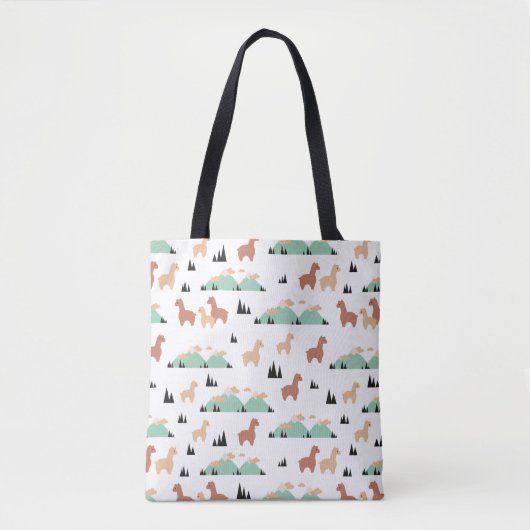 Alpaca Spring Garden Tote Bag (Voorkant)