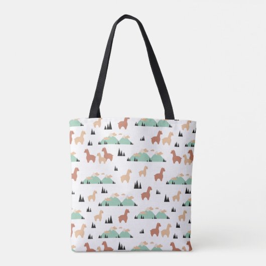 Alpaca Spring Garden Tote Bag (Achterkant)