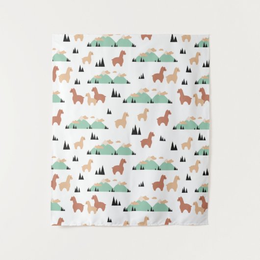 Alpaca Spring Garden Wandkleed (Voorkant)