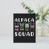 Alpaca Squad Gangster Funny Alpaca Friends Briefkaart (Staand voorkant)