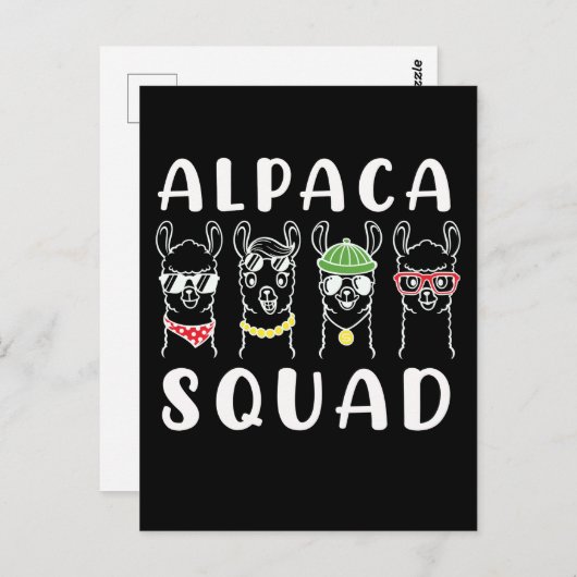 Alpaca Squad Gangster Funny Alpaca Friends Briefkaart (Voorkant / Achterkant)