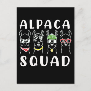 Alpaca Squad Gangster Funny Alpaca Friends Briefkaart