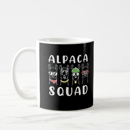 Alpaca Squad Gangster Funny Alpaca Friends Koffiemok (Links)