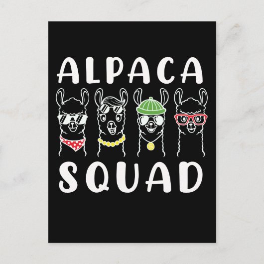 Alpaca Squad Gangster Grappige Alpaca Vrienden Briefkaart (Voorkant)
