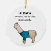 Alpaca Sweater in Hoesje krijgt het kinderlijk Keramisch Ornament (Voorkant)