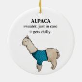 Alpaca Sweater in Hoesje krijgt het kinderlijk Keramisch Ornament (Achterkant)