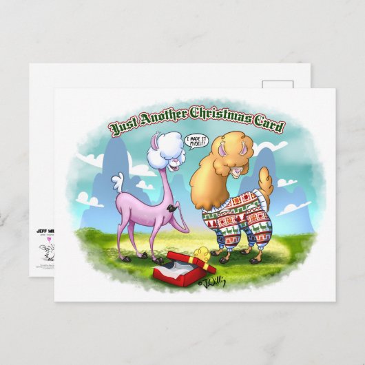 ALPACA SWEATER van Jeff Willis Art Feestdagenkaart (Voorkant / Achterkant)