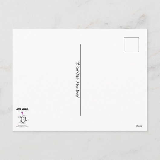 ALPACA SWEATER van Jeff Willis Art Feestdagenkaart (Achterkant)