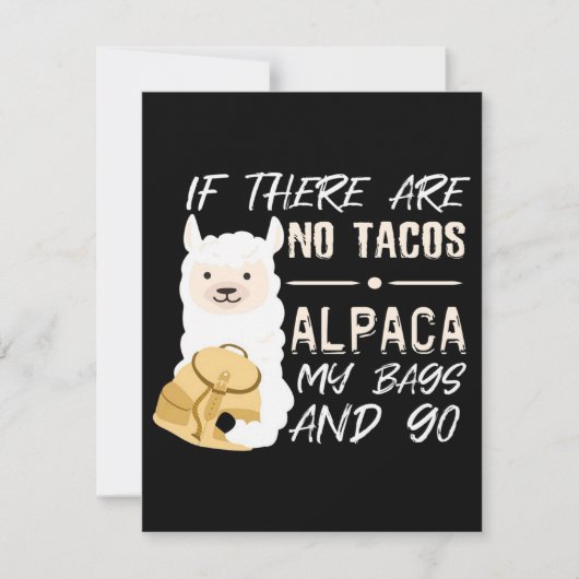 Alpaca Taco Tacos Alpaca Kaart (Voorkant)