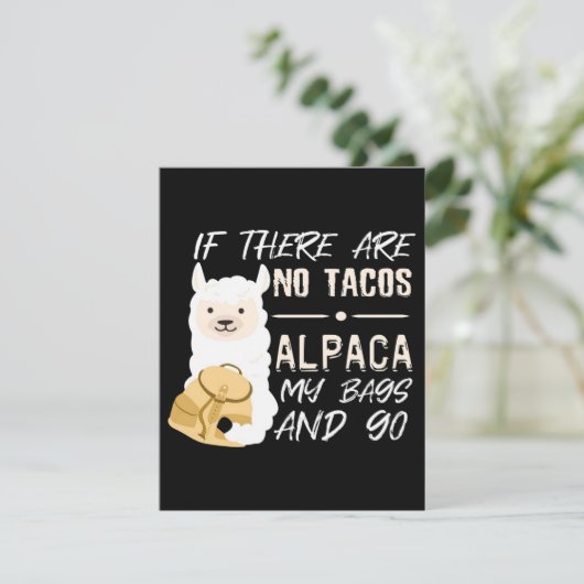Alpaca Taco Tacos Alpaca Kaart (Staand voorkant)