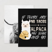 Alpaca Taco Tacos Alpaca Kaart (Voorkant / Achterkant)