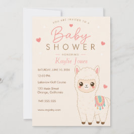 Alpaca Thema Baby Shower Uitnodiging