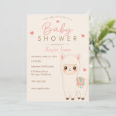 Alpaca Thema Baby Shower Uitnodiging (Staand voorkant)