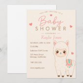Alpaca Thema Baby Shower Uitnodiging (Voorkant / Achterkant)