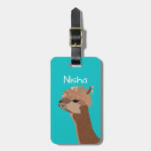 Alpaca Travel Vacation Personalized Bagagelabel (Voorkant verticaal)