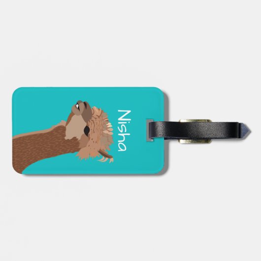 Alpaca Travel Vacation Personalized Bagagelabel (Achterkant horizontaal)